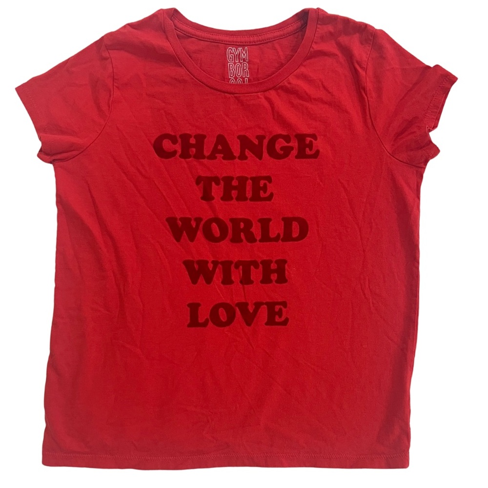 Gymboree Red Love Graphic T-Shirt Girls XL or Women’s Small